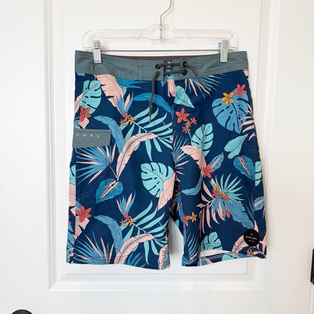 Rip Curl Teen Boys Floral Boardshorts Size 16 Hawaiian Print Resort Vacation 8in